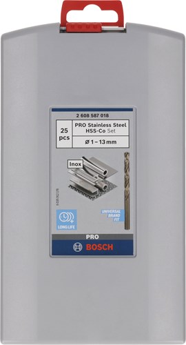 Bosch Zubehör 25-teiliges Probox-Metallbohrer-Set HSS-CO, DIN 338 (Kobaltlegierung) 113 mm 25-teilig – 2608587018
