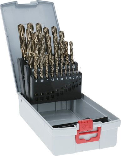 Bosch Zubehör 25-teiliges Probox-Metallbohrer-Set HSS-CO, DIN 338 (Kobaltlegierung) 113 mm 25-teilig – 2608587018