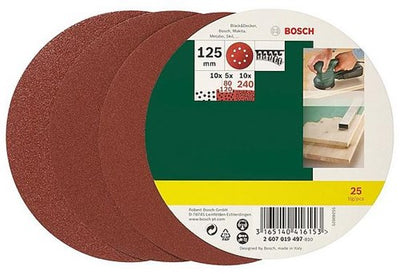 Bosch Zubehör 25-teiliges Schleifpapier-Set für Exzenterschleifer | 2607019497 - 2607019497