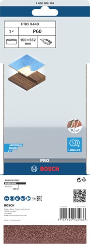 Bosch Zubehör 3 Reifen 100x552 x440, am besten für Holz+Farbe, K60 - 2608606162