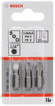 Bosch Zubehör 3-teiliger Bitsatz extra hart (sortiert) S 1,0x5,5; ph2; pz2; 25 mm, 3 Stück – 2607001766