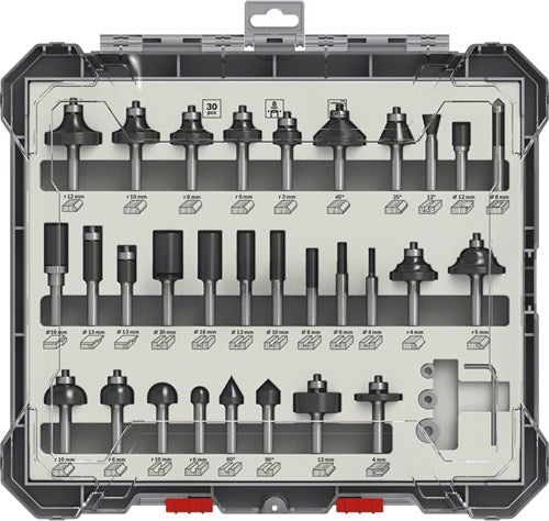 Bosch gemischte Freesset 30-teilig, 8 mm