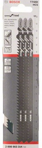 Bosch Zubehör 3x HCS Stichsägeblatt T744D - 2608663314