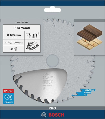 Bosch Zubehör Kreissägeblatt 165x20 16x1,7 mm, 36t - 2608642602