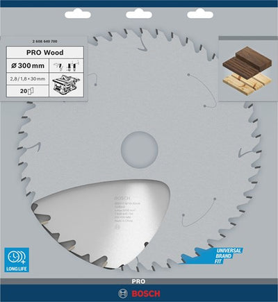 Bosch Zubehör Kreissägeblatt Holz konstruieren 300 x 30 x 2,8 mm, 20 1 Stück - 2608640700
