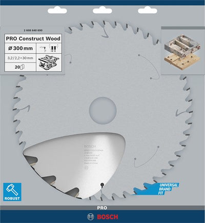 Bosch Zubehör Kreissägeblatt Holz konstruieren 300 x 30 x 3,2 mm, 20 1 Stück - 2608640690