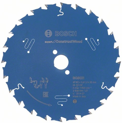 Bosch Zubehör Kreissägeblatt Expert für Konstruktionsholz 165x20x2,0 1,3x24t - 2608644137