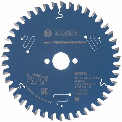 Bosch Zubehör Kreissägeblatt Expert für Hochdrucklaminat 140x20x1,8 1,3x42 - 2608644131
