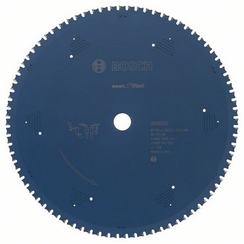 Bosch Kreissägeblatt Expert für Stahl 355 x 25,4 x 2,2 mm, 80