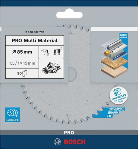 Bosch Zubehör Kreissägeblatt ST Multi matt 85x15x1,5 1,0x30t - 2608837752