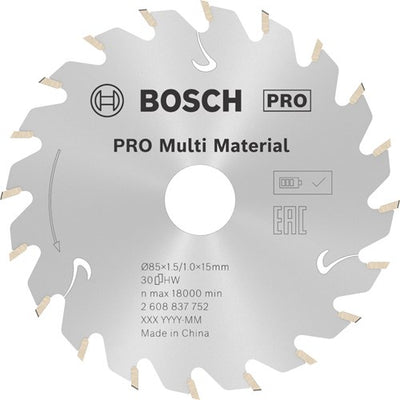 Bosch Zubehör Kreissägeblatt ST Multi matt 85x15x1,5 1,0x30t - 2608837752