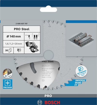 Bosch Zubehör Kreissägeblatt | Norm für Stahl | 140mm | t30 2608837747