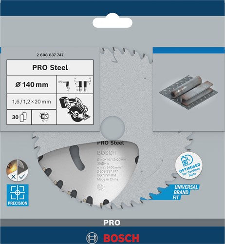 Bosch Zubehör Kreissägeblatt | Norm für Stahl | 140mm | t30 2608837747