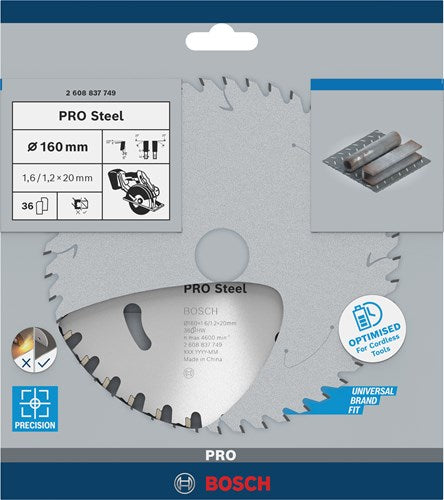 Bosch Zubehör Kreissägeblatt | Norm für Stahl | 160mm | t36 2608837749
