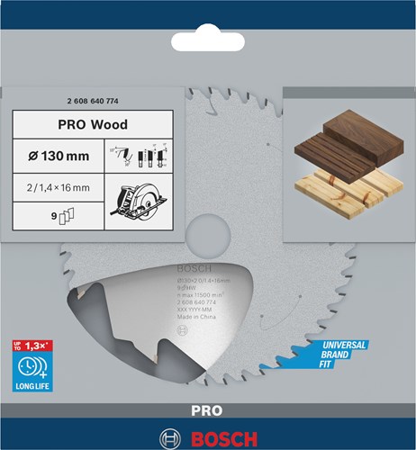 Bosch Zubehör Kreissägeblatt Standard für Holzgeschwindigkeit 130 x 16 x 2,2 mm, 9 1. - 2608640774