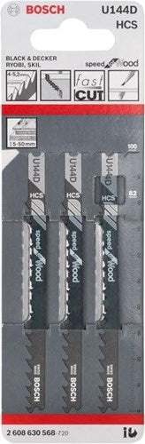 Bosch Zubehör Stichsägeblatt U 144 D Speed für Holz 3 Stück - 2608630568