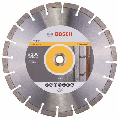 Bosch Zubehör Diamant-Trennscheibe Expert für Universal 300 x 20,00+25,40 x 2,8 x 12 mm 1St | weg= weg - 2608602570