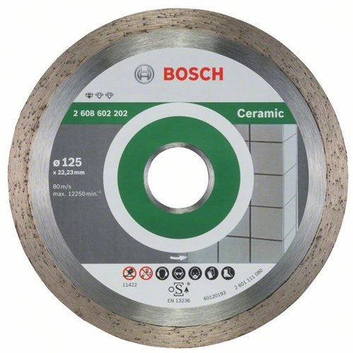 Bosch Zubehör Diamanttrennscheibe Standard für Keramik 125 x 22,23 x 1,6 x 7 mm 1St - 2608602202