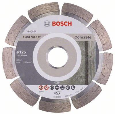 Bosch Zubehör Diamanttrennscheibe Standard für Beton 125 x 22,23 x 1,6 x 10 mm 1. - 2608602197