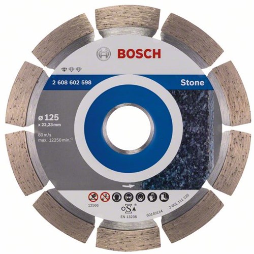 Bosch - Diamanttrennscheibe Standard für Stein 125 x 22,23 x 1,6 x 10 mm