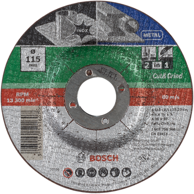 Bosch Zubehör Trennscheibe 2 in 1 Metall+Inox, 115 x2,5 gebo - 2609256308
