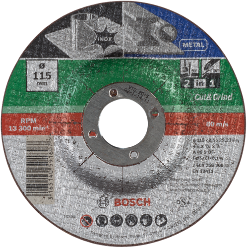Bosch Zubehör Trennscheibe 2 in 1 Metall+Inox, 115 x2,5 gebo - 2609256308
