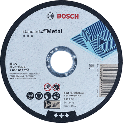 Bosch Zubehör Trennscheibe Standard Metall 125x1x22,23 - 2608619768