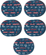 Bosch Zubehör Expert 55-teiliges Set Schleifscheibe O780 mit Folienunterlage, 125 mm, 5xG60; 15xg80; 15xg120; 15xg180; 5xg240 - 2608902429 - afbeelding 1