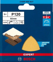Bosch Zubehör Expert C470 Schleifpapier für Deltaschleifer 93 mm, K120 – 5 Stück – 2608900827 - afbeelding 2