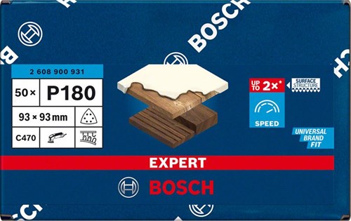 Bosch Zubehör Expert C470 Schleifpapier für Deltaschleifer 93 mm, K180 50-teilig – 1 Stück – 2608900931