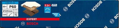 Bosch Zubehör Expert C470 Schleifpapier für Exzenterschleifer 225 mm, 19 Löcher, K60 25-teilig – 1 Stück – 2608901147