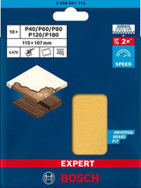 Bosch Zubehör Expert C470 Schleifpapier für Exzenterschleifer 115 x 140 mm, K2x40 2x60 2x80 2x120 2x180 10-teilig - 2608901113 - afbeelding 2