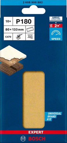 Bosch 10x Expert C470 Schleifpapier mit 8 Löchern für Exzenterschleifer...
