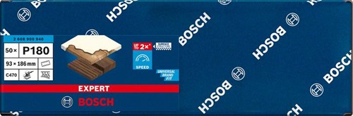 Bosch Zubehör Expert C470 Schleifpapier für Exzenterschleifer 93 x 186 mm, K180 50-teilig – 1 Stück – 2608900940