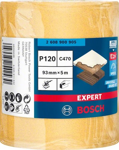 Bosch Zubehör Expert C470 Schleifpapierrolle zum Handschleifen 93 mm, 5 m, K120 – 1 Stück – 2608900905