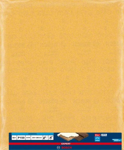 Bosch Accessories Expert C470 Schleifpapierblatt zum Handschleifen 230 x 280 mm, K150 – 50 Stück – 2608900962
