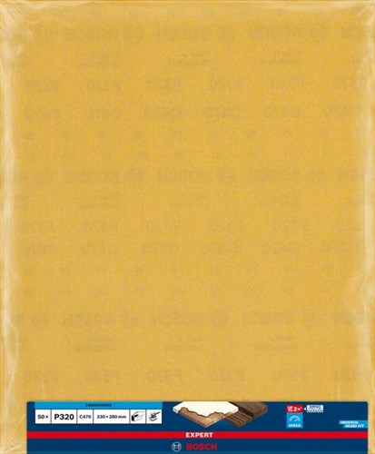 Bosch Accessories Expert C470 Schleifpapierblatt zum Handschleifen 230 x 280 mm, K320 – 50 Stück – 2608900966