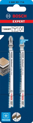 Bosch Zubehör Expert Stichsägeblatt T308BFP 2 Stück Hartholz 2-seitig sauber Präzision – 2608901714