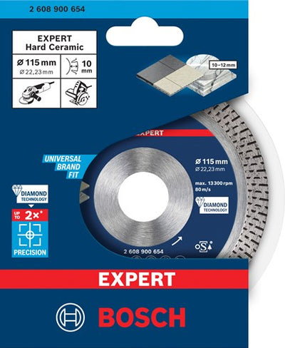 Bosch Zubehör Expert Hartkeramik-Diamanttrennscheibe 115 x 22 | 23 x 1 | 4 x 10 mm – 2608900654