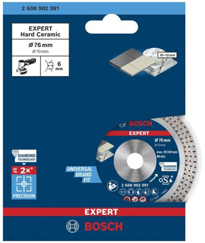 Bosch Zubehör Expert Hardceramic 76 mm Diamant-Trennscheibe 76 x 1,5 x 10 mm – 1 Stück – 2608902391