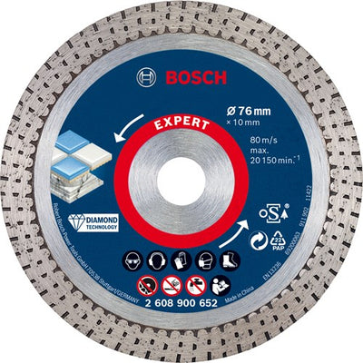 Bosch Zubehör Expert Hartkeramik 76 mm Diamant-Trennscheibe 76 x 1,9 x 10 mm – 1 Stück – 2608900652