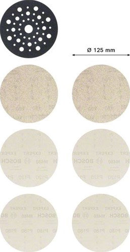 Bosch Zubehör Expert M480 Schleifnetz-Set 125 mm 7-teilig – 1 Stück – 2608901202