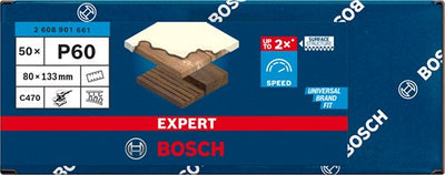 Bosch Zubehör 2608901661 Schleifpapier für Exzenterschleifer Körnung (Anzahl) 60 (L x B) 133 mm x 80 mm 50 Stück (