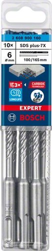 Bosch Zubehör Expert SDS Plus-7x Bohrhammer 6 x 100 x 165 mm – 10 Stück – 2608900160 - afbeelding 2