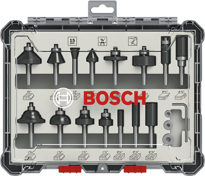 Bosch Zubehör Frässet gemischt | 1 4 | 15 Stück - 2607017473