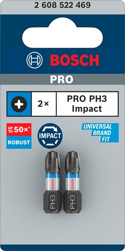 Imp Bosch Zubehör Act Control Bit PH3 25 mm 2 Stück – 2608522469