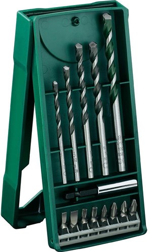 Bosch Zubehör Multifunktions-Bohrer-Set 14-teilig – für Holz, Metall und Stein + Schraubbit-Set – 2607017161