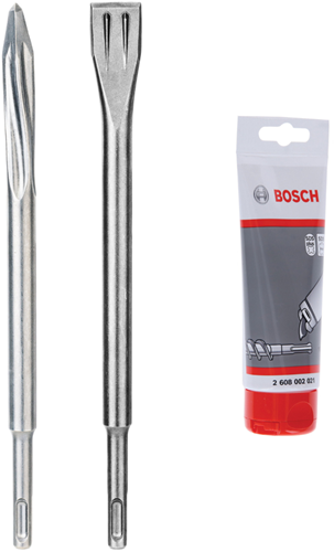 Bosch Zubehör Flachmeißel SDS-Plus und Spitzmeißel + Schmierfett - 061599765k