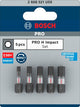 Imp Bosch Zubehör Pro H Act Bits | h3 | h4 | h5 (x2) | h6 | 25mm | 5 Stück - 2608521h59