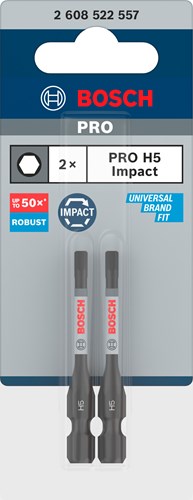 Bosch Zubehör Pro Hex Schlagschrauber-Bit | h5 | 55mm | 2-teilig - 2608522557